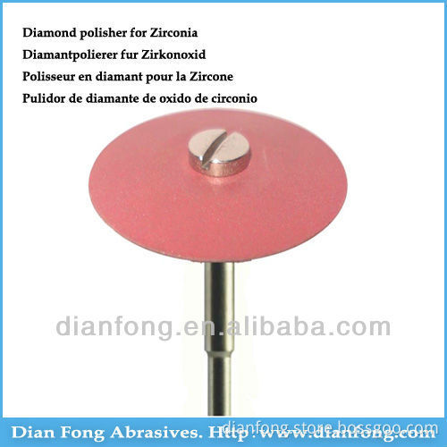 D2F HP Shank Wheel Diamond Impregnated Synthetic Rubber Heatless Polisher For Zirconia Laboratory Dental Technician